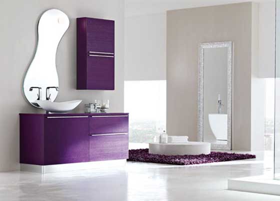 Purple and White Bathroom Design